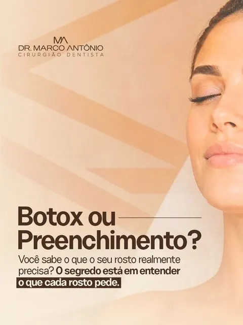 Post explicando a diferença entre Botox e preenchimento