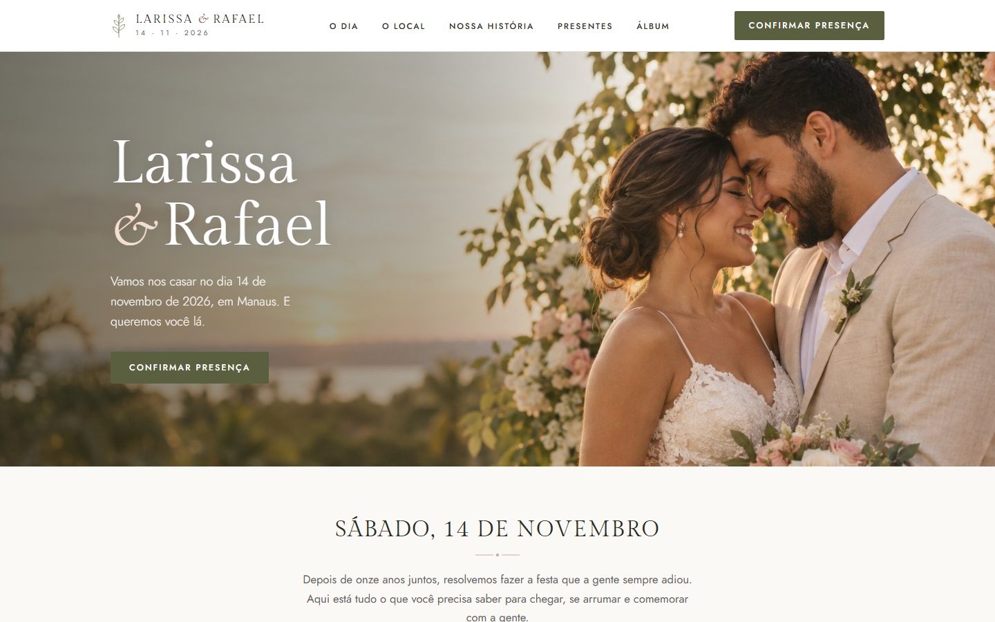 Site Casamento Larissa & Rafael