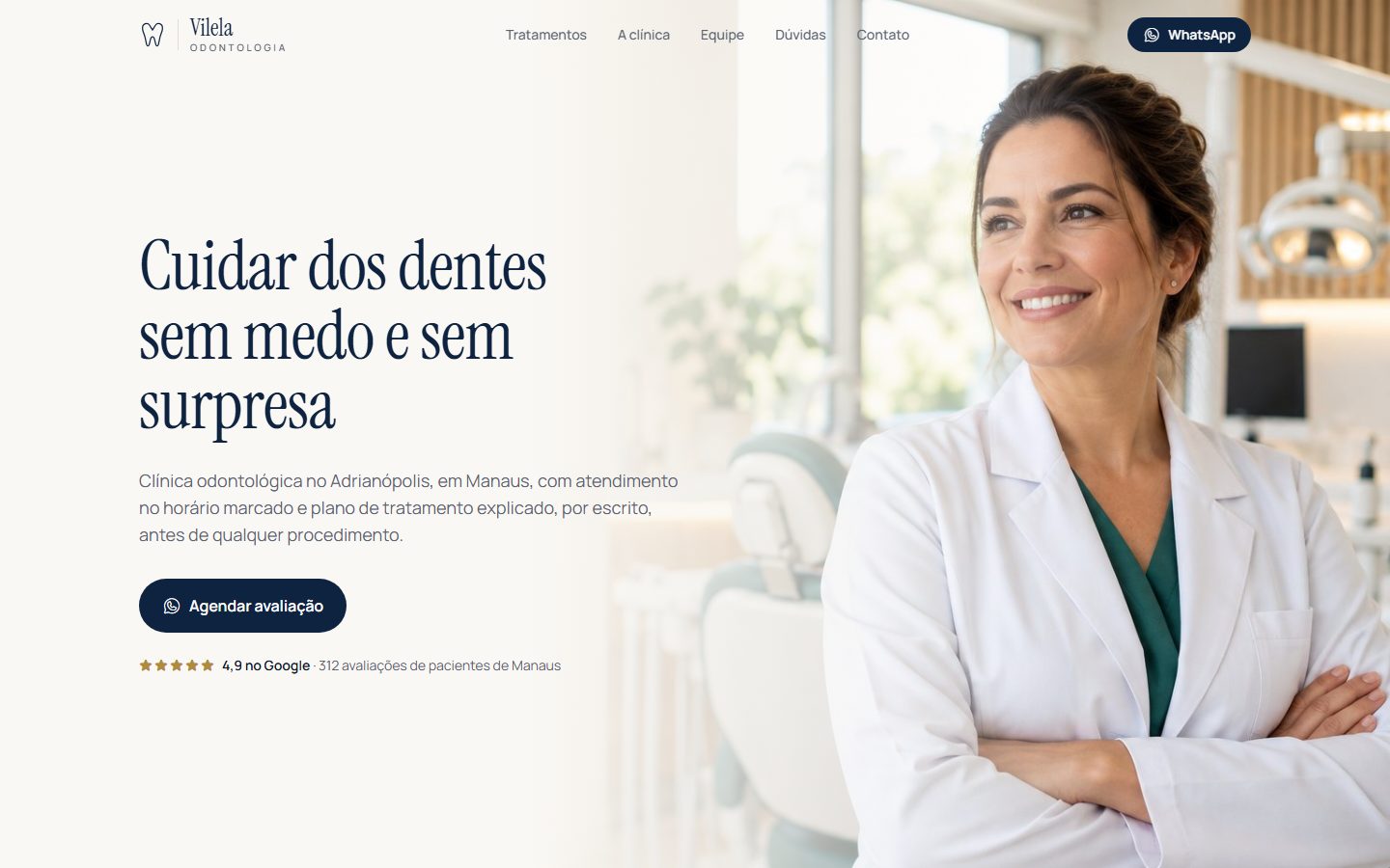 Site Clínica Vilela Odontologia